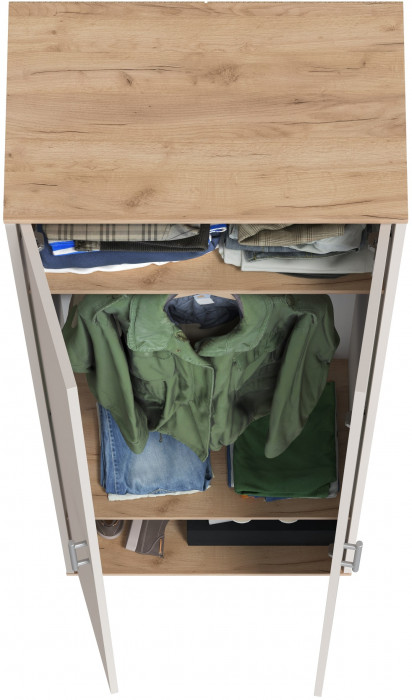 Прихожая 2-3430дкз/к.с Домино - Шкаф для одежды, дуб крафт золотой/кашемир серый