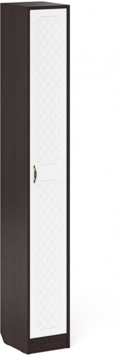 Прихожая П-6 Компоновка № 24, цвет венге/фасады МДФ белое дерево фрезеровка ромб, ШхГхВ 90х35х210 см., универсальная сборка