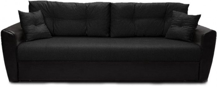 Диван-еврокнижка Амстердам, 160х195, пружинный блок, велюр черный