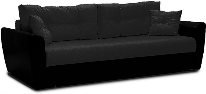 Диван-еврокнижка Амстердам, 160х195, пружинный блок, велюр черный