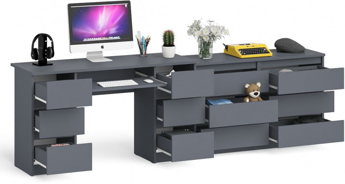 Мори компьютерный стол МС-2 + Комод МК1200.6, графит
