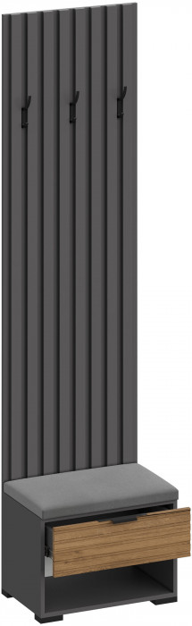 Модульная Прихожая Ома, набор №2, Графит/Дуб Тортуга, Симпл 27